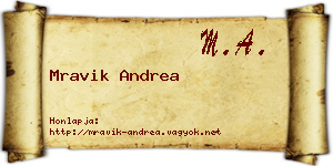 Mravik Andrea névjegykártya