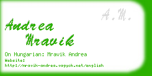 andrea mravik business card